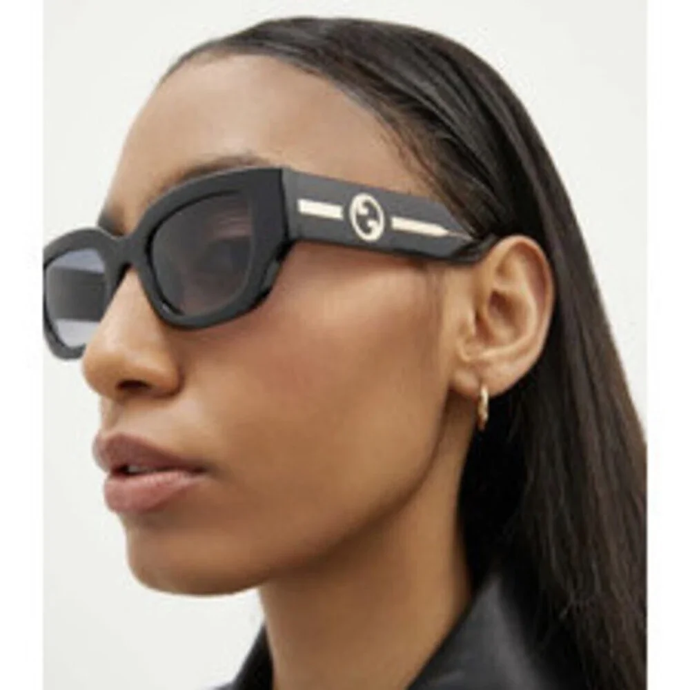 NWT Gucci GG1558SK-001 Black Rectangle 0mm Sunglasses